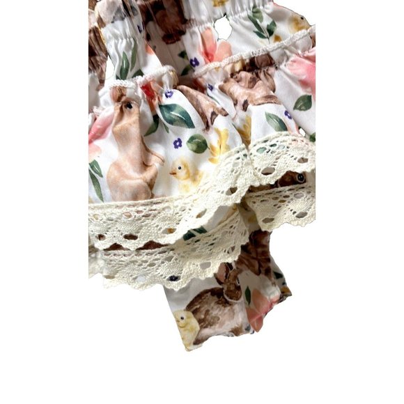 Baby One Piece Cute Romper Easter Theme with Bunnies/Flowers Brand New - Picture 4 of 12